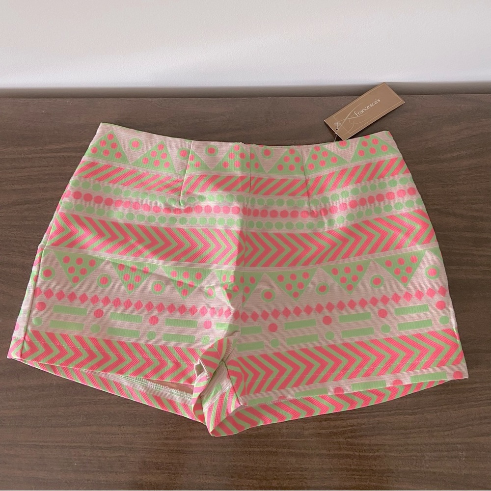 NWT Francesca’s Harper Neon Pink and Green Shorts